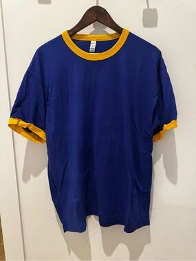 Los Angeles Apparel | Royal Blue / Yellow Ringer Tee | XXL | NWOT